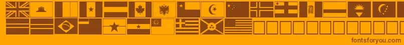 Fonte flags – fontes marrons em um fundo laranja
