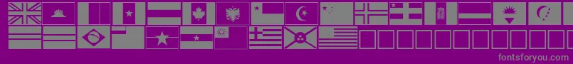 flags Font – Gray Fonts on Purple Background