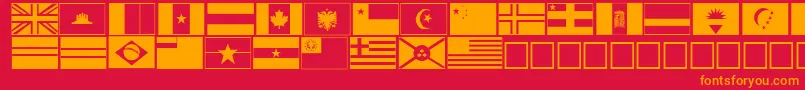 フォントflags – 赤い背景にオレンジの文字