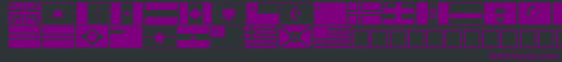 flags Font – Purple Fonts on Black Background