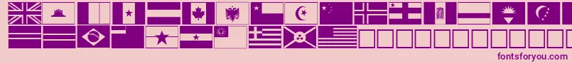 flags Font – Purple Fonts on Pink Background