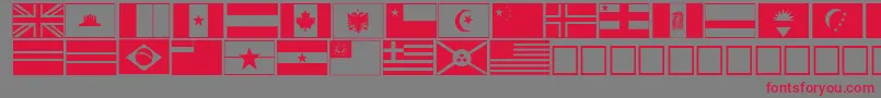 フォントflags – 赤い文字の灰色の背景