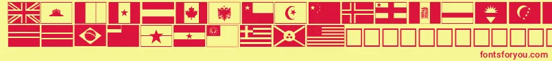 flags Font – Red Fonts on Yellow Background