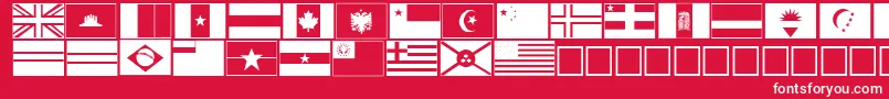 flags Font – White Fonts on Red Background