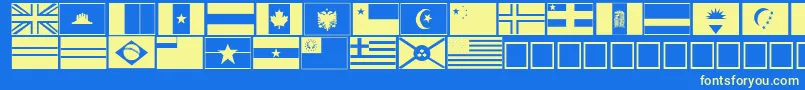 flags Font – Yellow Fonts on Blue Background