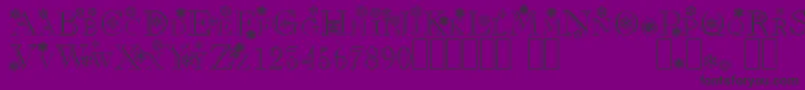 Flakes-Schriftart – Schwarze Schriften auf violettem Hintergrund