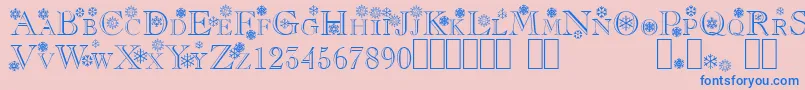 フォントFlakes – ピンクの背景に青い文字