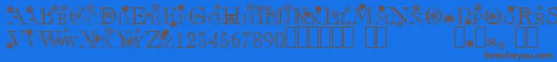 フォントFlakes – 茶色の文字が青い背景にあります。