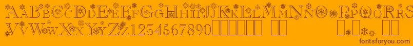 Flakes-fontti – ruskeat fontit oranssilla taustalla