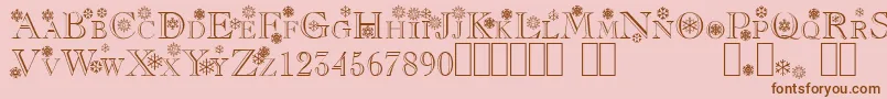 Flakes Font – Brown Fonts on Pink Background