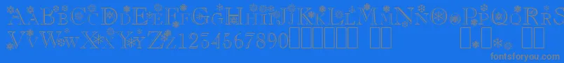 フォントFlakes – 青い背景に灰色の文字