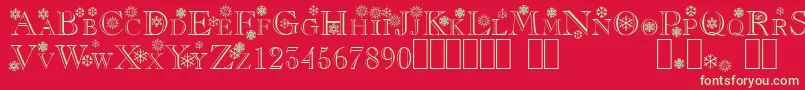 Flakes Font – Green Fonts on Red Background