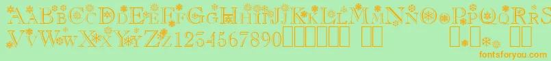 Flakes Font – Orange Fonts on Green Background