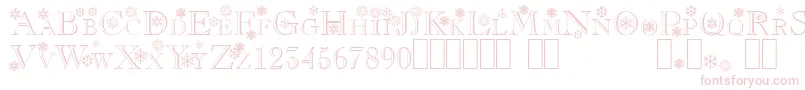 Fonte Flakes – fontes rosa em um fundo branco