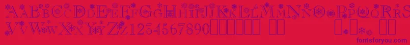 Flakes Font – Purple Fonts on Red Background