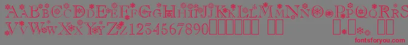 フォントFlakes – 赤い文字の灰色の背景