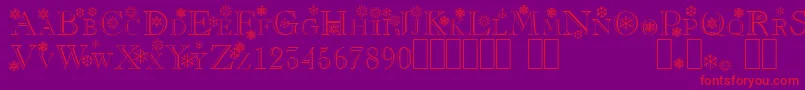Flakes Font – Red Fonts on Purple Background