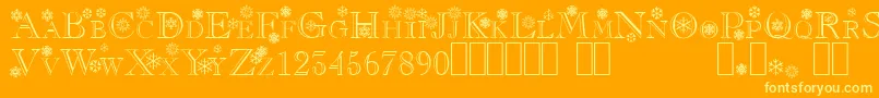 Fonte Flakes – fontes amarelas em um fundo laranja