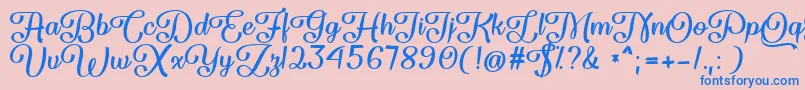 Flame Fetish   Font – Blue Fonts on Pink Background
