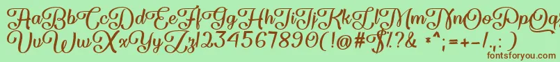Flame Fetish   Font – Brown Fonts on Green Background