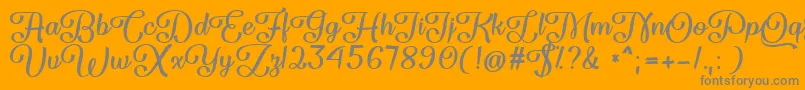 Flame Fetish  -Schriftart – Graue Schriften auf orangefarbenem Hintergrund