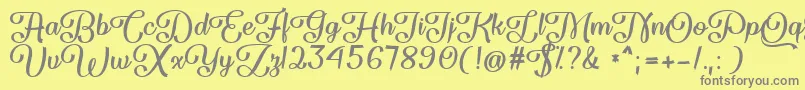 Flame Fetish   Font – Gray Fonts on Yellow Background