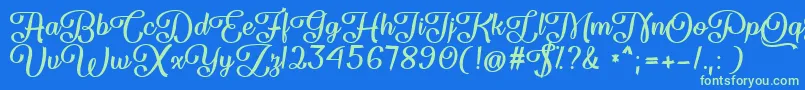 Flame Fetish   Font – Green Fonts on Blue Background