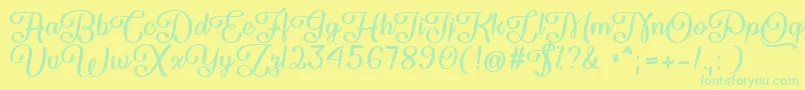 Flame Fetish   Font – Green Fonts on Yellow Background