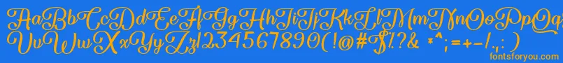 Flame Fetish   Font – Orange Fonts on Blue Background