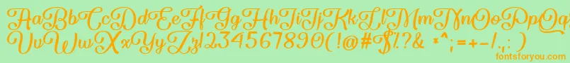 Flame Fetish   Font – Orange Fonts on Green Background