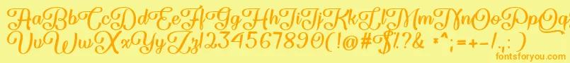 Flame Fetish   Font – Orange Fonts on Yellow Background