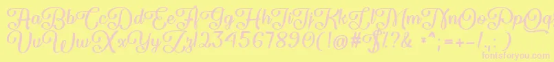 Flame Fetish   Font – Pink Fonts on Yellow Background