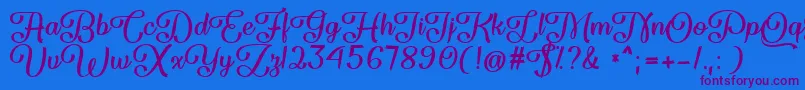 Flame Fetish   Font – Purple Fonts on Blue Background