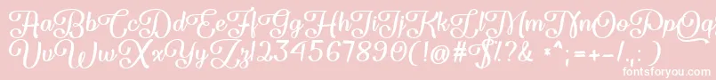 Flame Fetish  -Schriftart – Weiße Schriften auf rosa Hintergrund