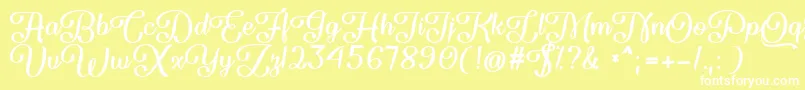 Flame Fetish   Font – White Fonts on Yellow Background