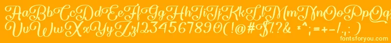 Flame Fetish   Font – Yellow Fonts on Orange Background