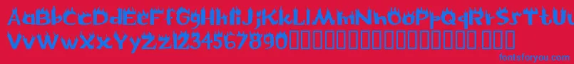 Flame Font – Blue Fonts on Red Background