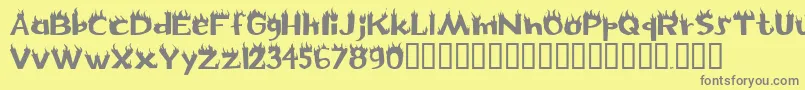 Flame Font – Gray Fonts on Yellow Background