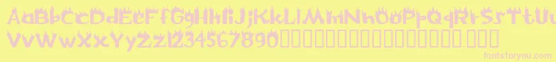 Flame Font – Pink Fonts on Yellow Background