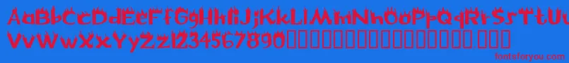 Flame Font – Red Fonts on Blue Background