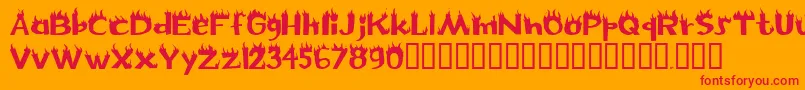 Flame Font – Red Fonts on Orange Background