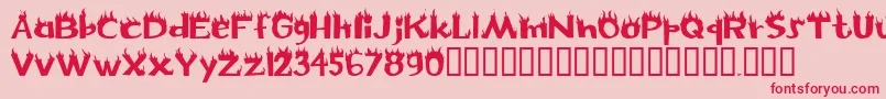 Flame-Schriftart – Rote Schriften auf rosa Hintergrund