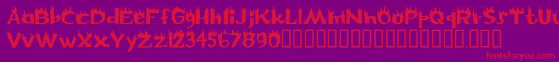 Flame Font – Red Fonts on Purple Background