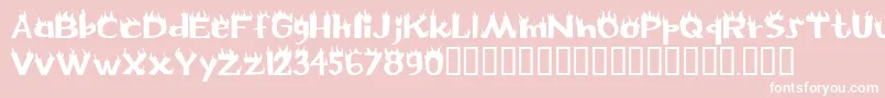 Flame Font – White Fonts on Pink Background