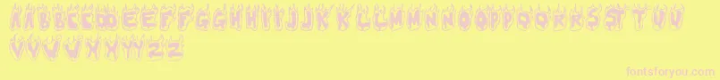 FLAMER Font – Pink Fonts on Yellow Background