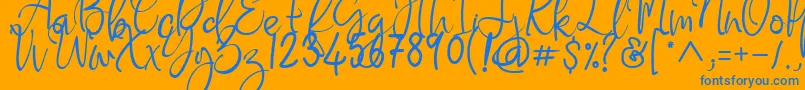 Flaming Carrot Font – Blue Fonts on Orange Background