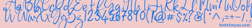 Flaming Carrot Font – Blue Fonts on Pink Background