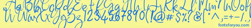 Flaming Carrot Font – Blue Fonts on Yellow Background