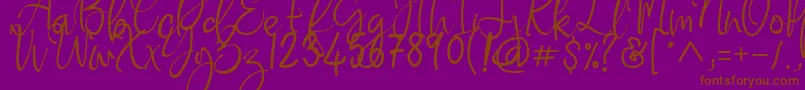 Flaming Carrot Font – Brown Fonts on Purple Background