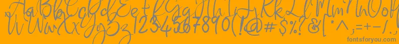 Flaming Carrot-Schriftart – Graue Schriften auf orangefarbenem Hintergrund